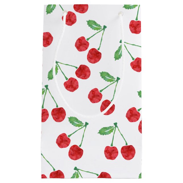 Petit Sac Cadeau Impression cerise (Devant)