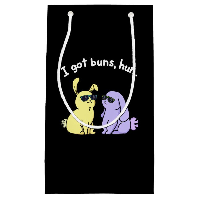 Petit Sac Cadeau J'Ai Des Buns Hun Funny Lapin Lapin Pun Dark BG (Devant)