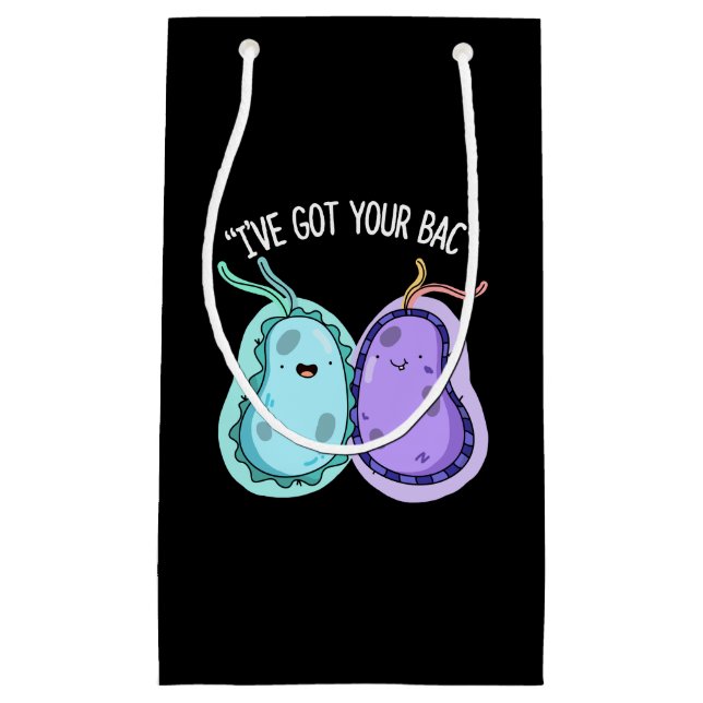 Petit Sac Cadeau J'ai votre Bac Funny Bacteria Pun Dark BG (Devant)