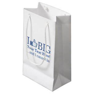 Petit Sac Cadeau J'aime Big Personnalisé avec votre texte facilemen