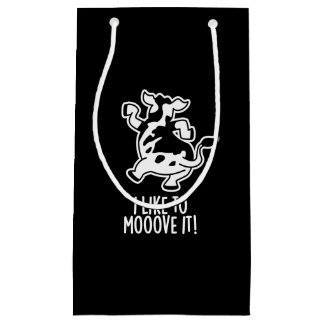 Petit Sac Cadeau J'Aime Le Déplacer Funny Cow Pun Dark BG