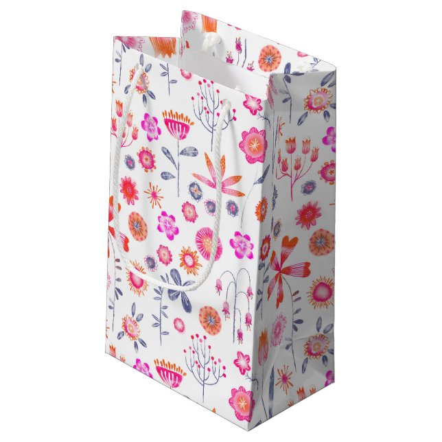 Petit Sac Cadeau Jardin aux fleurs moderne (Dos Angle)
