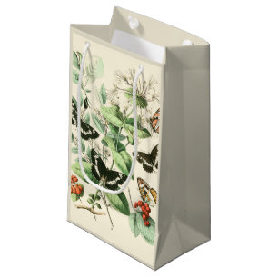 Petit Sac Cadeau Jardin des papillons et des fleurs