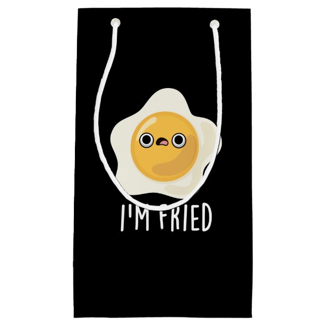 Petit Sac Cadeau Je suis Fried Funny Fried Egg Pun Dark BG (Devant)