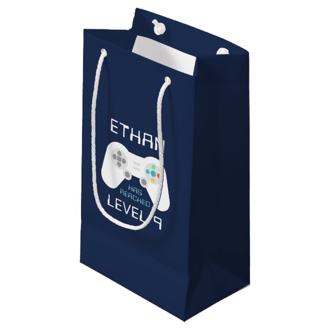 Petit Sac Cadeau Jeu Vidéo Retro Thème Personnalisé Anniversaire (Devant Angle)