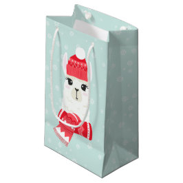 Petit Sac Cadeau Joli Noël Alpaca