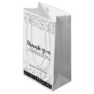 Petit Sac Cadeau Joli, noir et blanc, Baby shower Merci