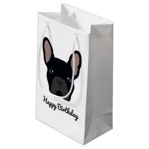 Petit Sac Cadeau Joli visage de Chien-taureau noir