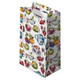 Petit Sac Cadeau Jolie fête des amateurs de thé carrelée