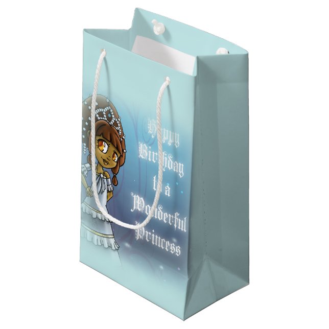 Petit Sac Cadeau Jolie princesse afro-américaine (Devant Angle)