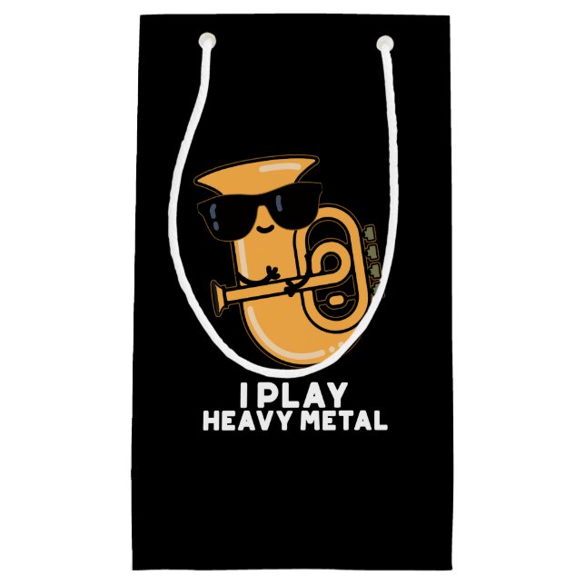 Petit Sac Cadeau Jouer Métal Lourd Funny Tuba Pun Dark BG (Devant)