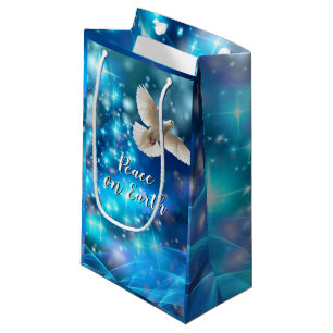 Petit Sac Cadeau Jour de la Paix de la Colombe Bleue