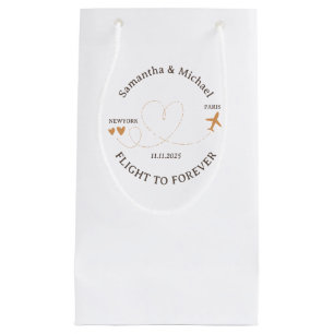 Petit Sac Cadeau Jour de voyage en avion de mariage