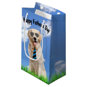 Petit Sac Cadeau Journée du père Retriever doré