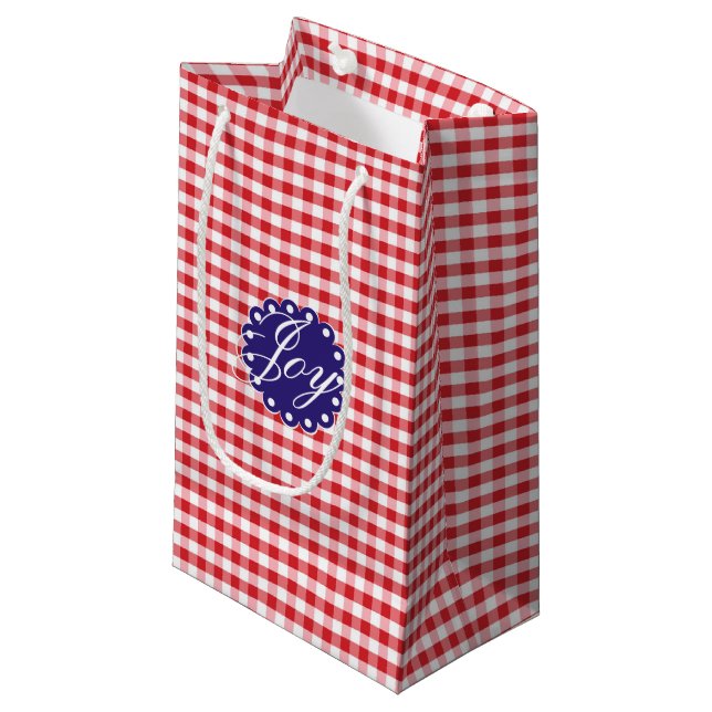 Petit Sac Cadeau Joy Fête de Noël maison (Devant Angle)