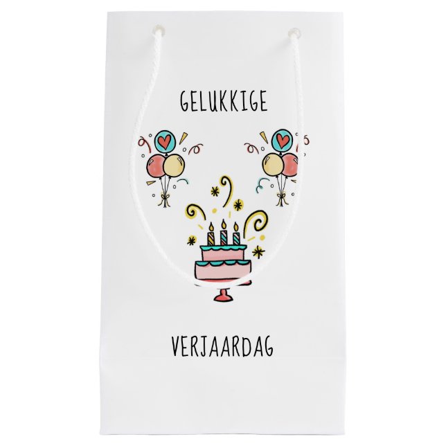 Petit Sac Cadeau Joyeux Anniversaire | Happy Birthday (Devant)