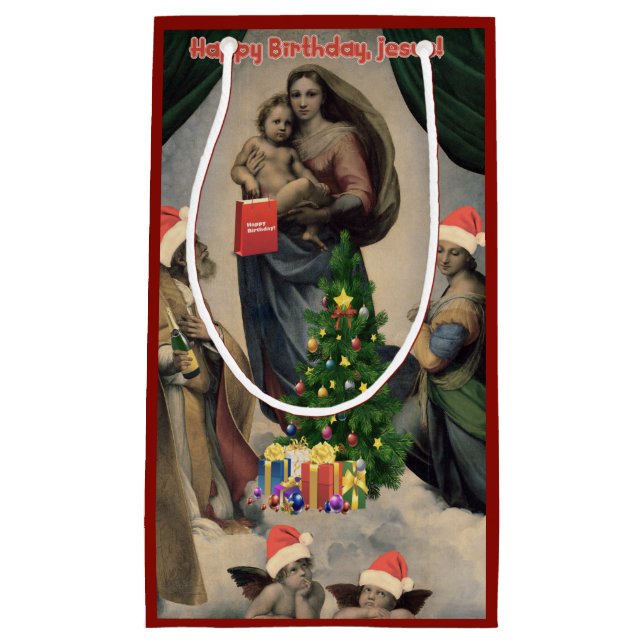Petit Sac Cadeau Joyeux anniversaire, Jésus ! Remake drôle de (Devant)