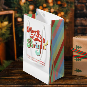 Petit Sac Cadeau Joyeux et brillant Noël personnalisé