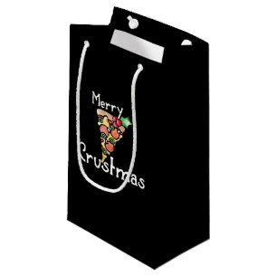 Petit Sac Cadeau Joyeux Noël à la pizza