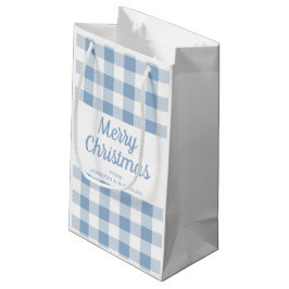 Petit Sac Cadeau Joyeux Noël bleu moderne