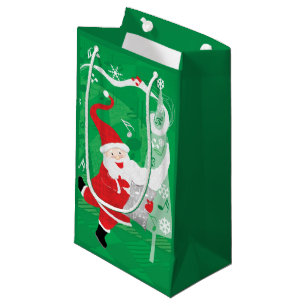 Petit Sac Cadeau Joyeux Noël, Père Noël chantant et dansant