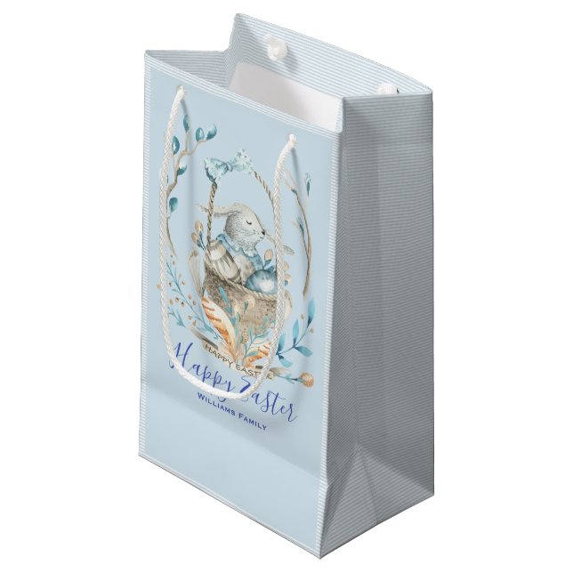 Petit Sac Cadeau Joyeux Pâques mignonette de lapin de Pâques (Devant Angle)