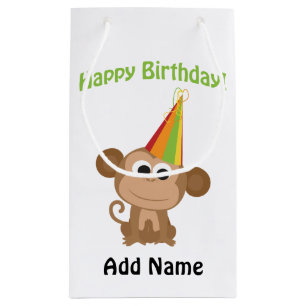 Petit Sac Cadeau Joyeux singe d'anniversaire
