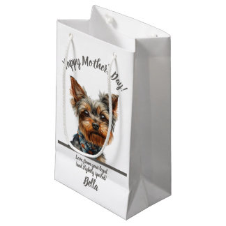 Petit Sac Cadeau Joyeux Yorkie Fête des Mères