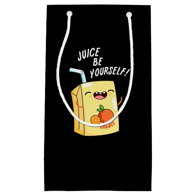 Petit Sac Cadeau Jus Soyez Amusant Orange Jus Pun Dark BG (Devant)
