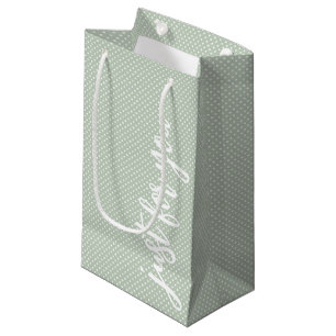 Petit Sac Cadeau Juste pour vous Vert Sauge pois