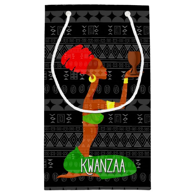 Petit Sac Cadeau Kwanzaa Dancers and Unity Cup Africain-Américain (Dos)