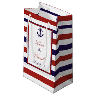 Petit Sac Cadeau La collection de Mariages d'Ancres nautiques Red &