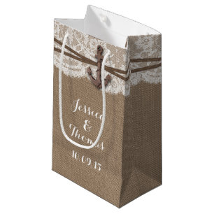 Petit Sac Cadeau La collection Rustique de Mariages d'Ancres nautiq