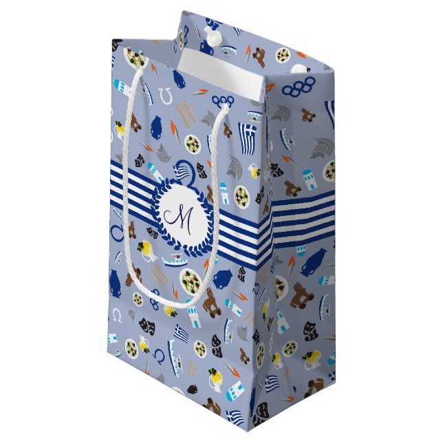 Petit Sac Cadeau La Grèce : articles célèbres du pays (Devant Angle)