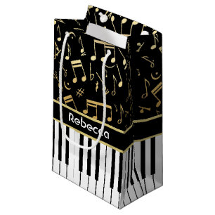 Petit Sac Cadeau La musique d'or élégante note des clés de piano
