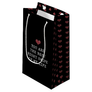 Petit Sac Cadeau La Saint-Valentin au minimum moderne noir