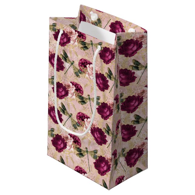 Petit Sac Cadeau La série Rose et libellule (Conception 4) (Devant Angle)