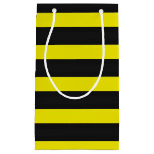 Petit Sac Cadeau L'abeille a inspiré rayures noires/jaunes