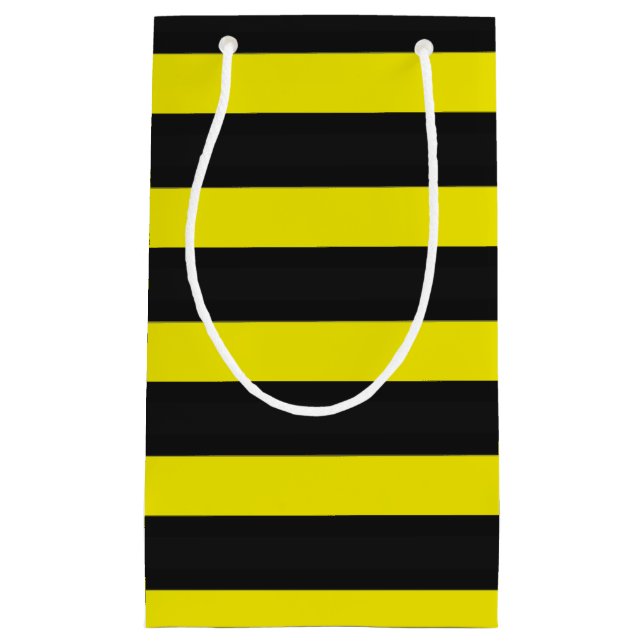 Petit Sac Cadeau L'abeille a inspiré rayures noires/jaunes (Devant)