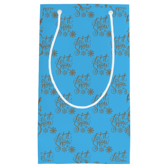 Petit Sac Cadeau "Laisse-le neiger" (Devant)