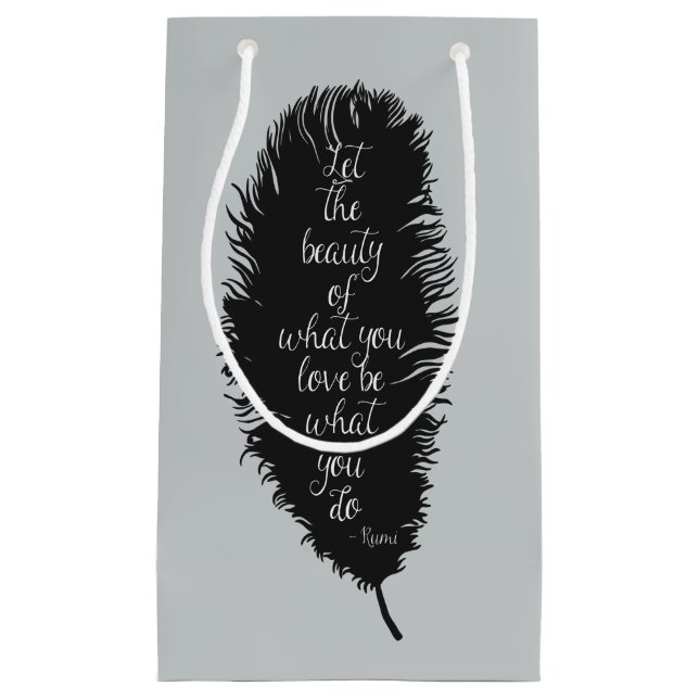 Petit Sac Cadeau Laissez la plume de beauté (Devant)