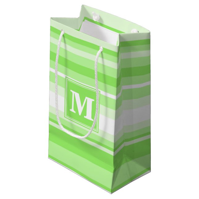 Petit Sac Cadeau Landes vertes de chaux monogrammes (Devant Angle)