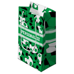 Petit Sac Cadeau Le collage vert   de ballon de football