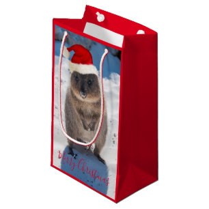 Petit Sac Cadeau Le joyeux Quokka festif sur la plage Australie