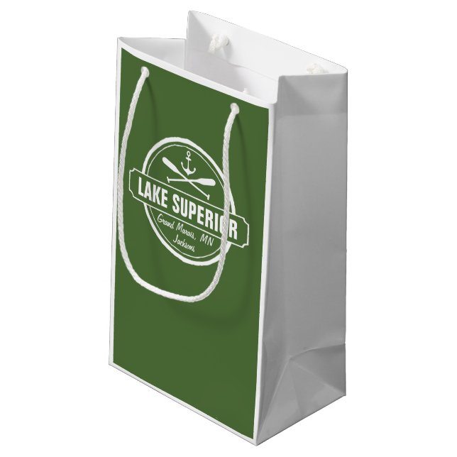 Petit Sac Cadeau Le lac Supérieur, ville faite sur commande, nom, (Dos Angle)