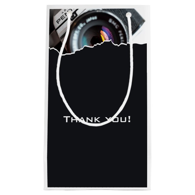 Petit Sac Cadeau Le Merci noir et blanc du photographe (Devant)