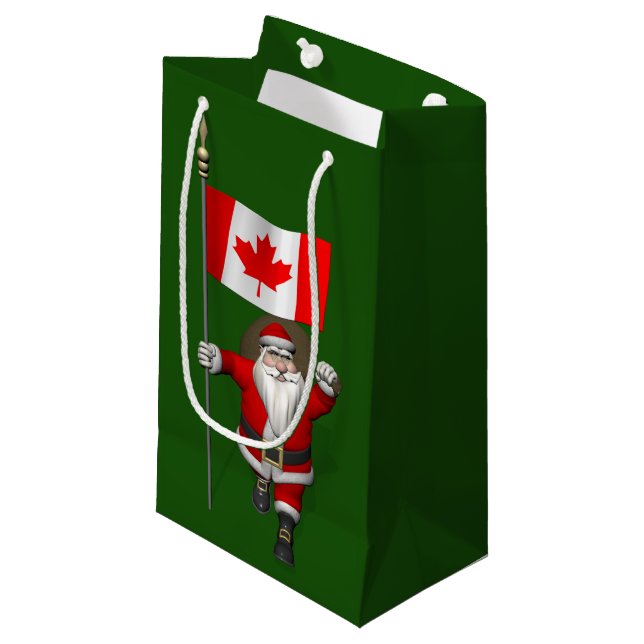 Petit Sac Cadeau Le Père Noël visite le Canada (Devant Angle)