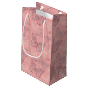 Petit Sac Cadeau Le rose de papillon