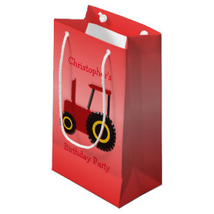 Petit Sac Cadeau Le tracteur rouge ajoutent juste l'anniversaire