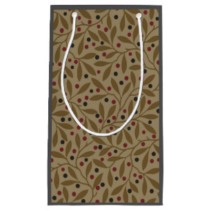 Petit Sac Cadeau Leaf Berry Classique Colorful Art Motif